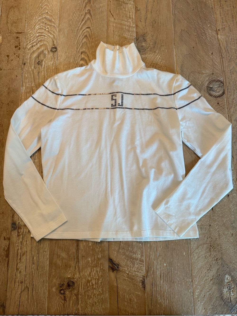 St. John Sport by Marie Gray lightweight quarter zip with shiny embellishments P